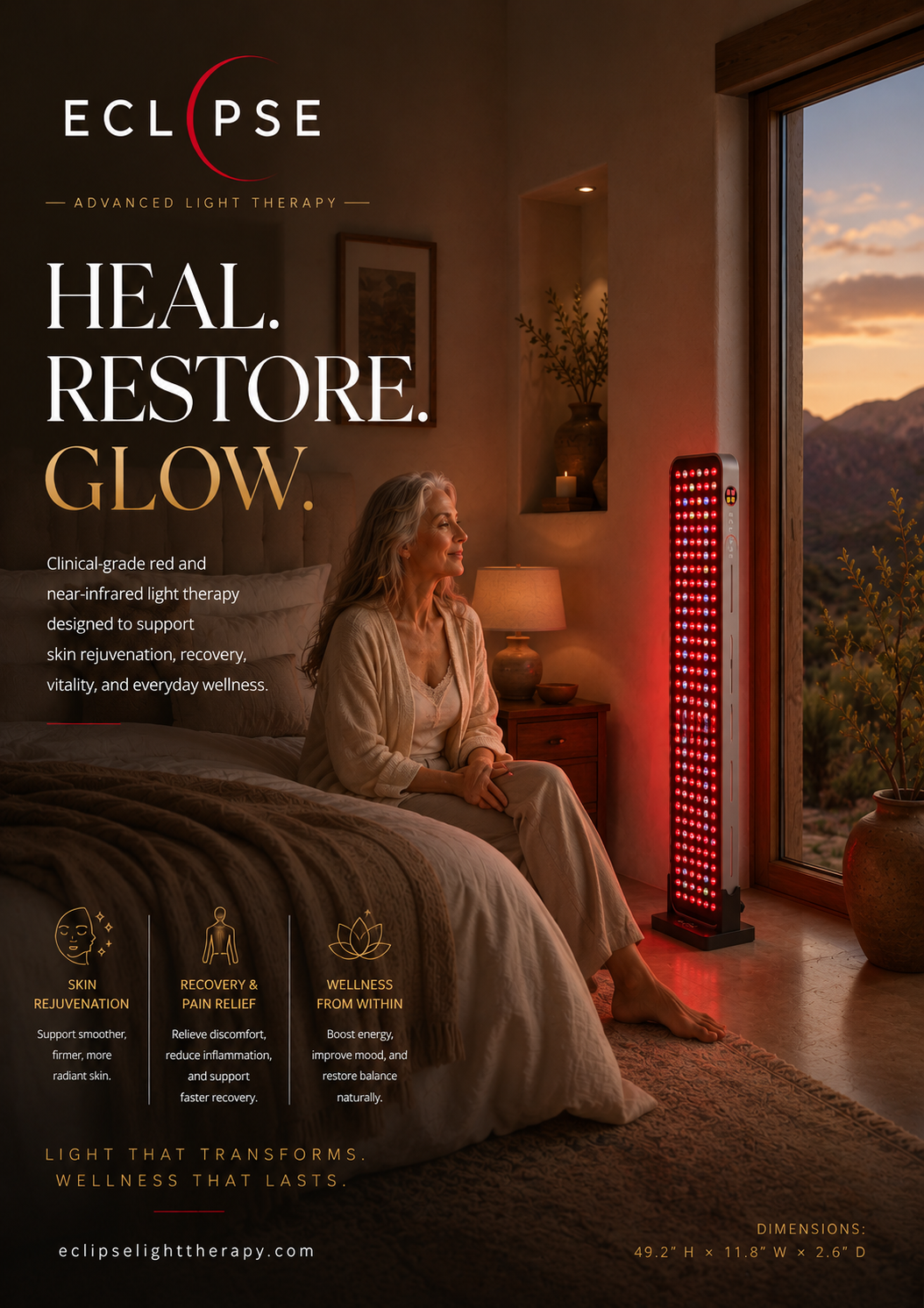 Eclipse Revive 1800 – Full-Spectrum LED Light Therapy Panel